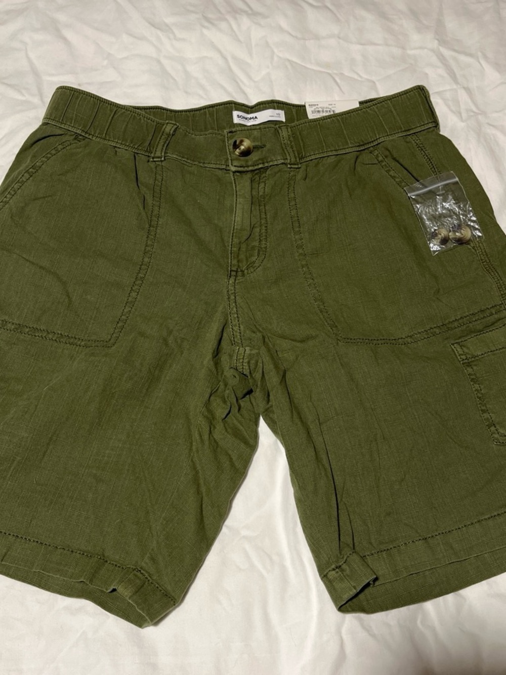 Sonoma Olive Green Men's Cargo Shorts with Utility Pockets